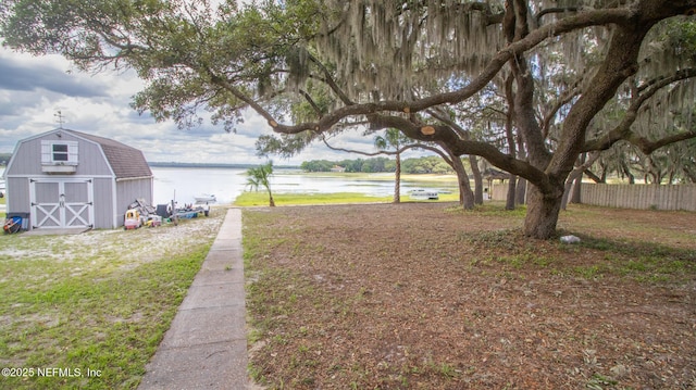 634 Bethel Dr, Keystone Heights, FL 32656 - view of yard with a shed and a water view
