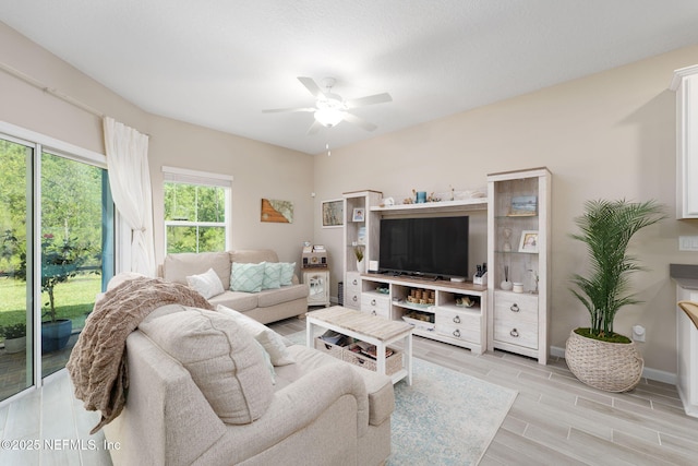 30 Yeti Ct, Saint Augustine, FL 32092 - living room with ceiling fan and wood tiled floors