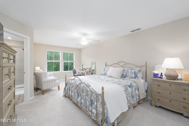 30 Yeti Ct, Saint Augustine, FL 32092 - carpeted bedroom with a ceiling fan and ensuite bathroom
