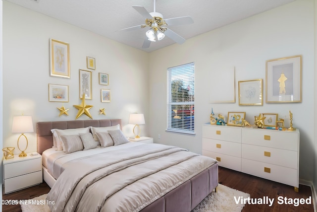 1700 Southcreek Dr, Saint Johns, FL 32259 - bedroom with dark wood-type flooring and a ceiling fan