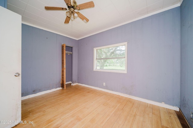 14344 68th St, Live Oak, FL 32060 - unfurnished room with ornamental molding, wood finished floors, and ceiling fan