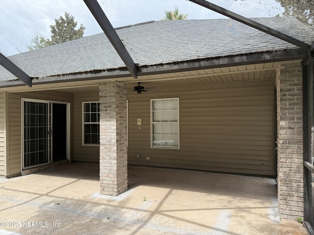 1032 Durbin Parke Dr, Jacksonville, FL 32259 - rear view of house with roof with shingles, a patio, and a ceiling fan