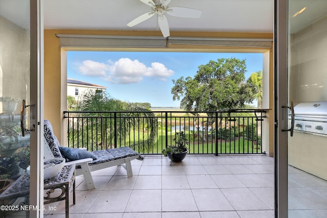 2201 Windjammer Ln, Saint Augustine, FL 32084 - balcony with ceiling fan and area for grilling