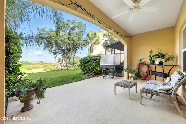 2201 Windjammer Ln, Saint Augustine, FL 32084 - view of patio / terrace featuring ceiling fan and a grill
