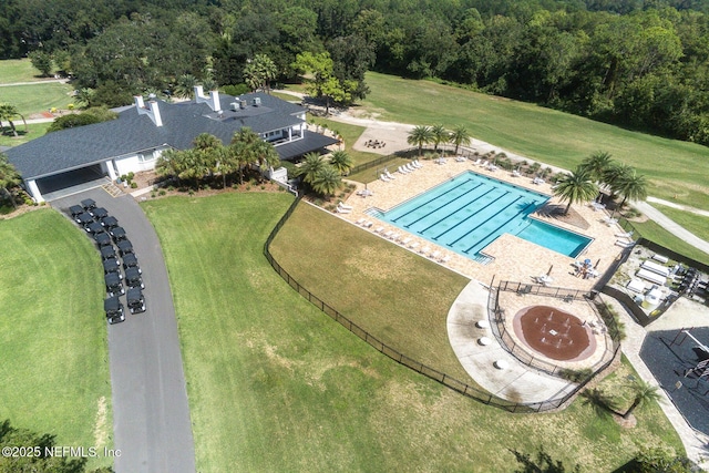 1877 Medinah Ln, Green Cove Springs, FL 32043 - aerial view of a pool area and a forest