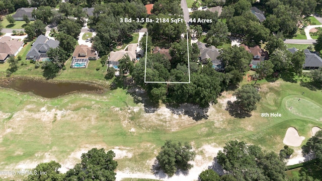 1877 Medinah Ln, Green Cove Springs, FL 32043 - aerial view of property and surrounding area with a large body of water, nearby suburban area, and property parcel outlined