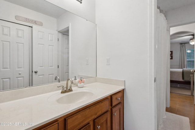 85488 Sagaponack Dr, Fernandina Beach, FL 32034 - full bath with vanity, connected bathroom, and tile patterned floors