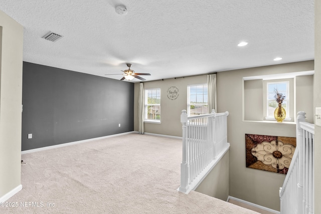 4749 Creek Bluff Ln, Middleburg, FL 32068 - carpeted empty room with a smoke detector, a textured ceiling, ceiling fan, and recessed lighting