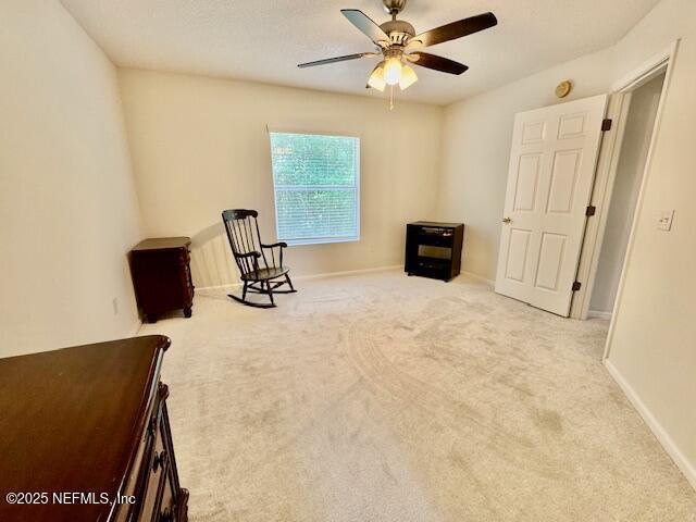 1810 Green Springs Cir Unit B, Fleming Island, FL 32003 - living area featuring ceiling fan and carpet flooring