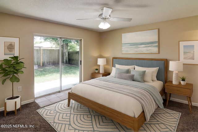3371 Net Ct, Jacksonville, FL 32277 - carpeted bedroom with access to exterior and ceiling fan