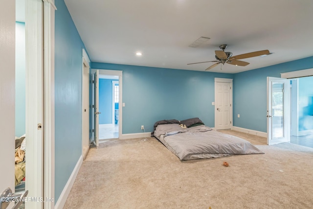 10268 Lake View Rd W, Jacksonville, FL 32225 - carpeted bedroom featuring recessed lighting and a ceiling fan