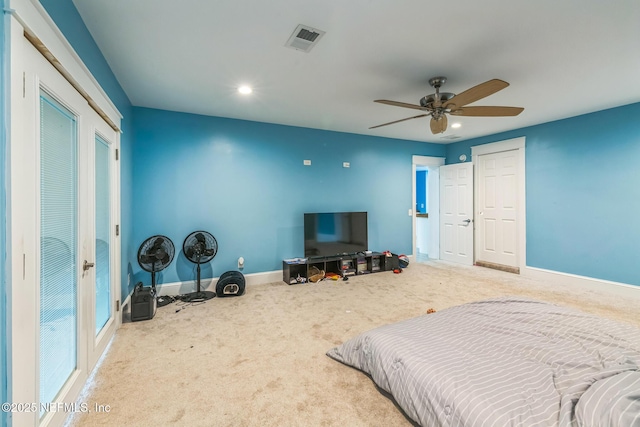 10268 Lake View Rd W, Jacksonville, FL 32225 - carpeted bedroom featuring recessed lighting and ceiling fan