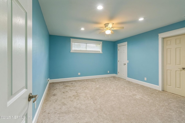10268 Lake View Rd W, Jacksonville, FL 32225 - unfurnished bedroom featuring carpet, recessed lighting, and a ceiling fan