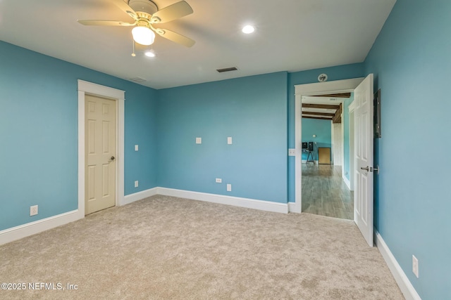 10268 Lake View Rd W, Jacksonville, FL 32225 - unfurnished bedroom featuring carpet flooring, recessed lighting, and ceiling fan