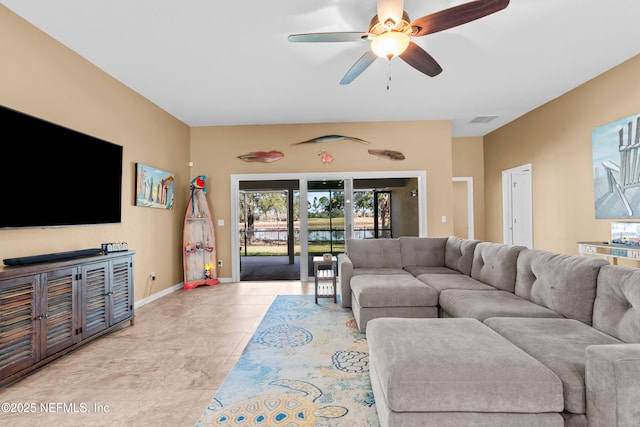321 Palazzo Cir, Saint Augustine, FL 32092 - living area featuring ceiling fan and light tile patterned floors