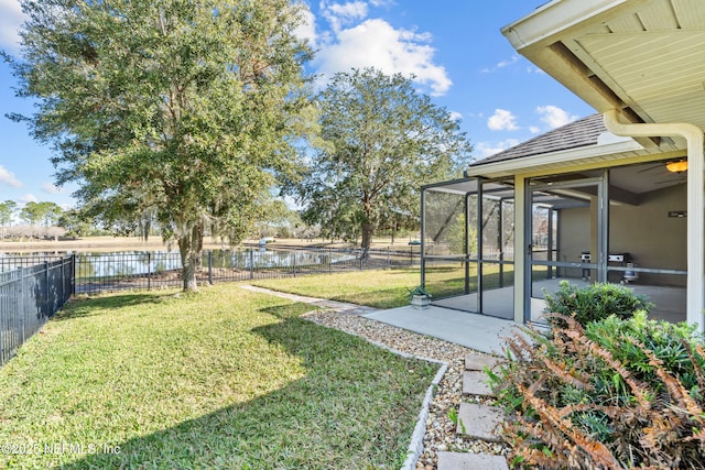 321 Palazzo Cir, Saint Augustine, FL 32092 - fenced backyard with a water view, a patio, and a sunroom