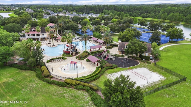 3299 Hidden Meadows Ct, Green Cove Springs, FL 32043 - drone / aerial view of a pool and a large body of water
