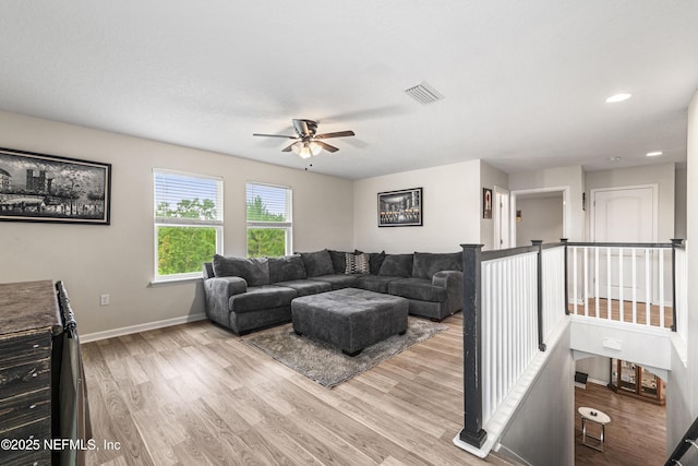 3299 Hidden Meadows Ct, Green Cove Springs, FL 32043 - living area featuring ceiling fan, wood finished floors, and recessed lighting