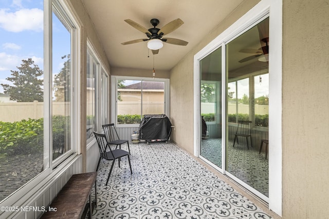 3299 Hidden Meadows Ct, Green Cove Springs, FL 32043 - sunroom featuring a ceiling fan
