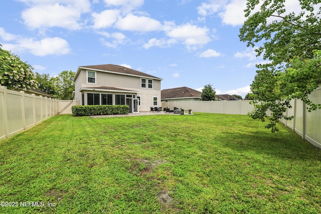 3299 Hidden Meadows Ct, Green Cove Springs, FL 32043 - rear view of house with stucco siding, a patio, and a fenced backyard