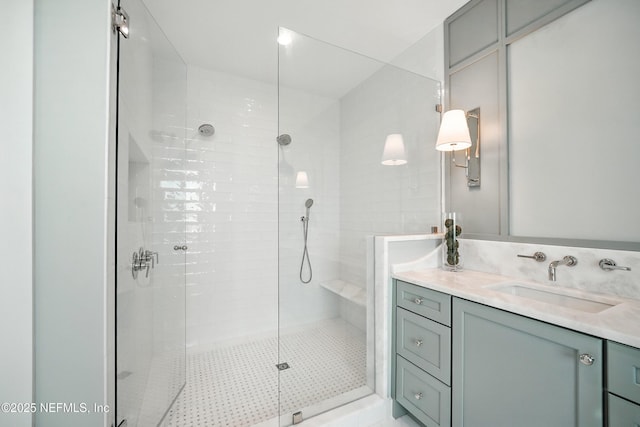 1509 Ocean Front, Neptune Beach, FL 32266 - bathroom with a shower stall and vanity