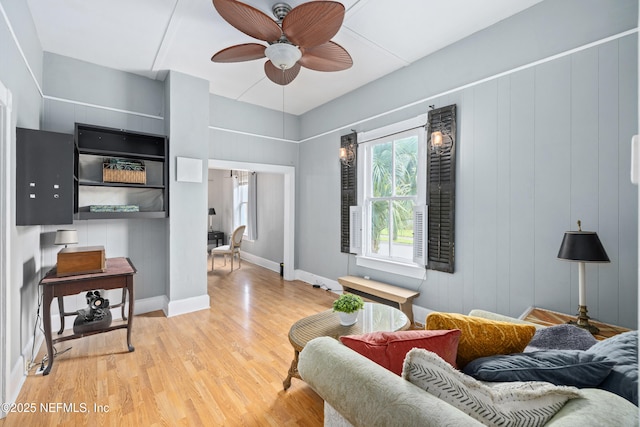 10 Venancio St, Saint Augustine, FL 32084 - living room featuring light wood finished floors and a ceiling fan