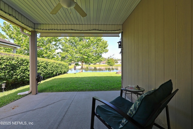 127 Colorado Springs Way, Saint Augustine, FL 32092 - view of patio featuring a water view and ceiling fan