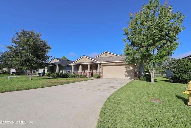 127 Colorado Springs Way, Saint Augustine, FL 32092 - view of front facade with an attached garage, driveway, a front lawn, and stucco siding