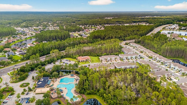 218 Larkin Pl Unit 105, Saint Johns, FL 32259 - aerial view of property and surrounding area featuring a heavily wooded area and a nearby body of water
