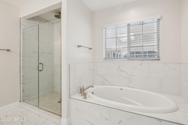 4804 Winton Cir, Saint Augustine, FL 32086 - full bathroom with marble finish floors, a marble finish shower, and a bath