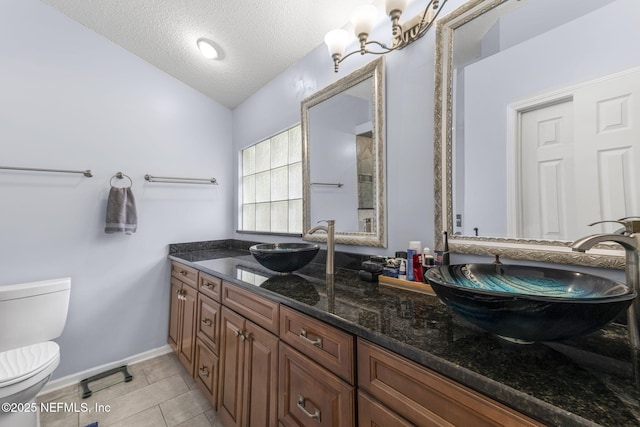 1133 Blue Sky Way, Jacksonville, FL 32225 - bathroom featuring vanity, a textured ceiling, and lofted ceiling