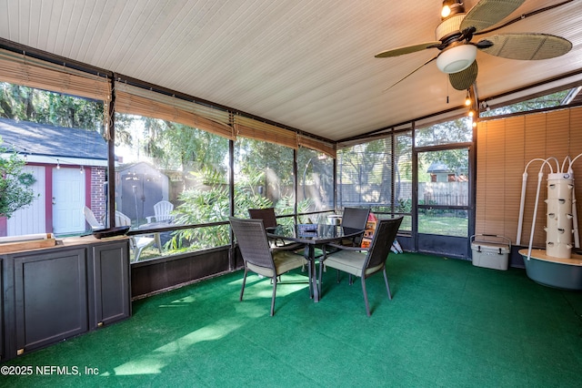 4818 Astral St, Jacksonville, FL 32205 - sunroom / solarium with outdoor dining space and ceiling fan