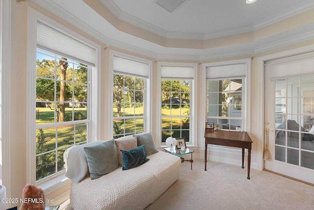 1614 Sheffield Park Ct, Jacksonville, FL 32225 - sunroom / solarium with plenty of natural light, ornamental molding, and carpet floors