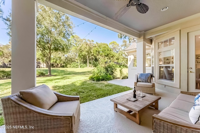 1614 Sheffield Park Ct, Jacksonville, FL 32225 - view of patio / terrace featuring an outdoor living space and a ceiling fan