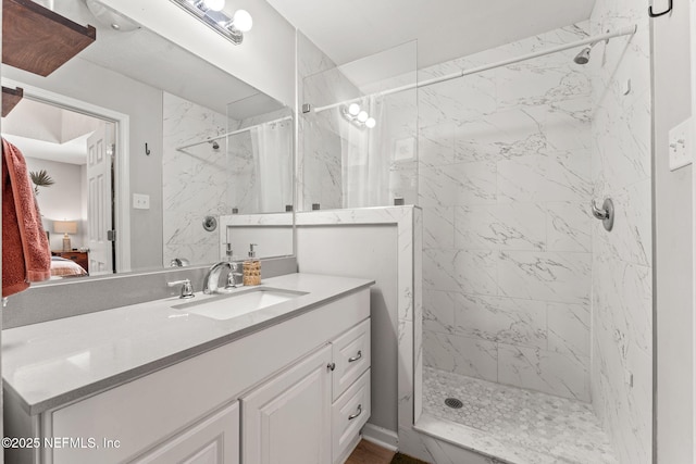 4737 College St, Jacksonville, FL 32205 - full bathroom with a marble finish shower, ensuite bath, and vanity