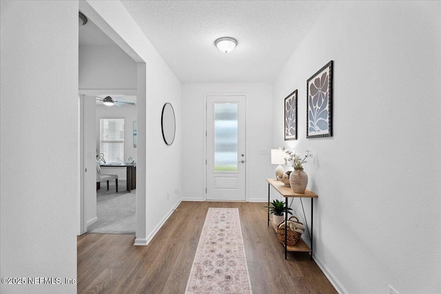 227 Wind Chime Ln, Saint Augustine, FL 32095 - foyer featuring wood finished floors, a textured ceiling, and ceiling fan
