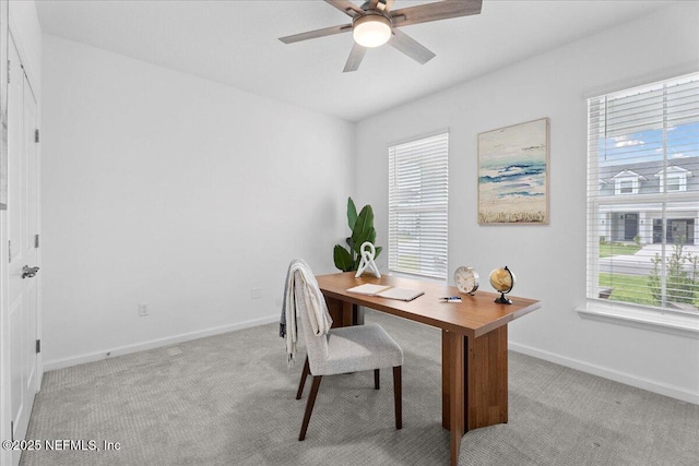 227 Wind Chime Ln, Saint Augustine, FL 32095 - carpeted office space featuring a ceiling fan and baseboards