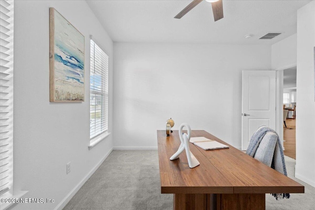 227 Wind Chime Ln, Saint Augustine, FL 32095 - office with carpet floors and a ceiling fan