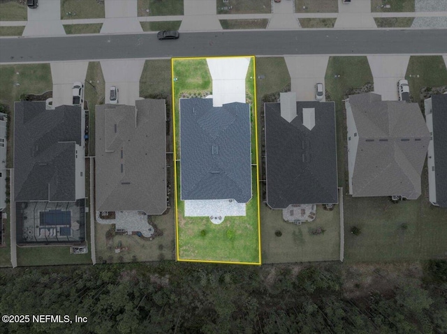 227 Wind Chime Ln, Saint Augustine, FL 32095 - aerial view of residential area with property parcel outlined
