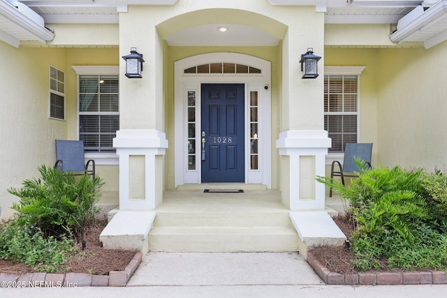 1028 Meadow View Ln, Saint Augustine, FL 32092 - property entrance with stucco siding