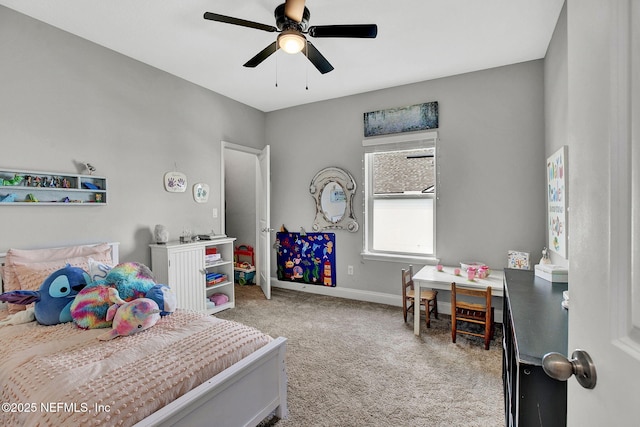 62 Seaside Vista Ct, Saint Augustine, FL 32084 - carpeted bedroom with baseboards and ceiling fan