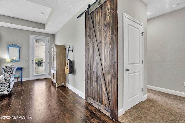62 Seaside Vista Ct, Saint Augustine, FL 32084 - entryway with a barn door and wood finished floors