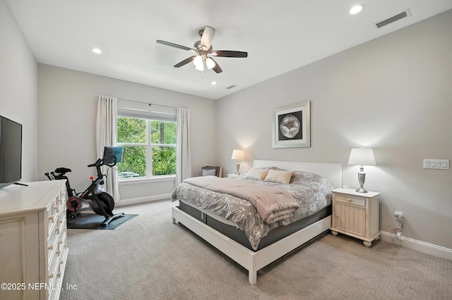 214 Gap Creek Dr, Saint Johns, FL 32259 - bedroom featuring light colored carpet, recessed lighting, and ceiling fan
