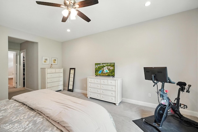 214 Gap Creek Dr, Saint Johns, FL 32259 - bedroom featuring light colored carpet, recessed lighting, and ceiling fan