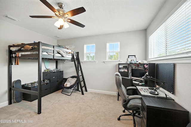 214 Gap Creek Dr, Saint Johns, FL 32259 - bedroom with carpet flooring, a ceiling fan, and a desk