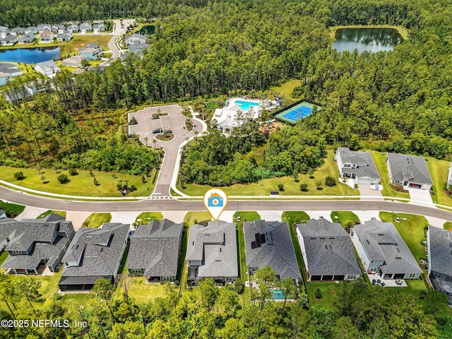 214 Gap Creek Dr, Saint Johns, FL 32259 - aerial perspective of suburban area featuring a forest and a large body of water