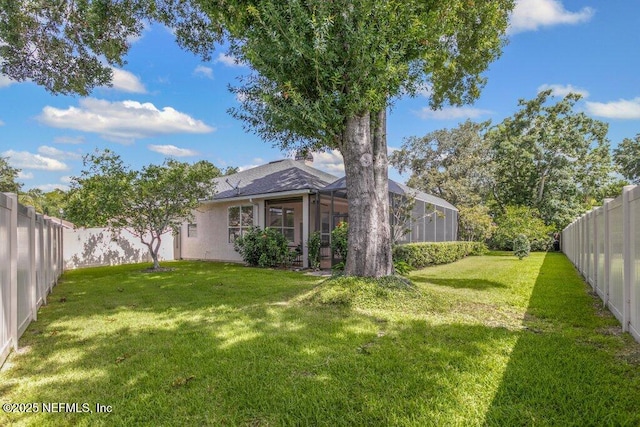 205 N Checkerberry Way, Saint Johns, FL 32259 - fenced backyard featuring glass enclosure