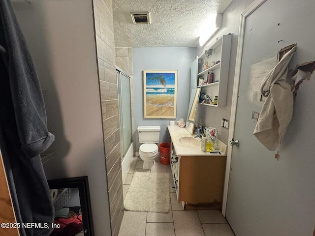 511 Clearview Dr, Cocoa, FL 32927 - bathroom with vanity, a textured ceiling, and tile patterned flooring