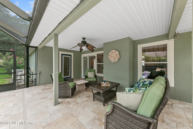 213 Seamist Ct, Ponte Vedra Beach, FL 32082 - sunroom / solarium featuring an outdoor living space and ceiling fan