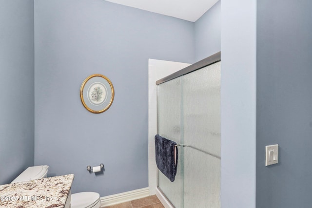 2645 Oakgrove Ave, Saint Augustine, FL 32092 - bathroom featuring a shower stall, vanity, and tile patterned floors